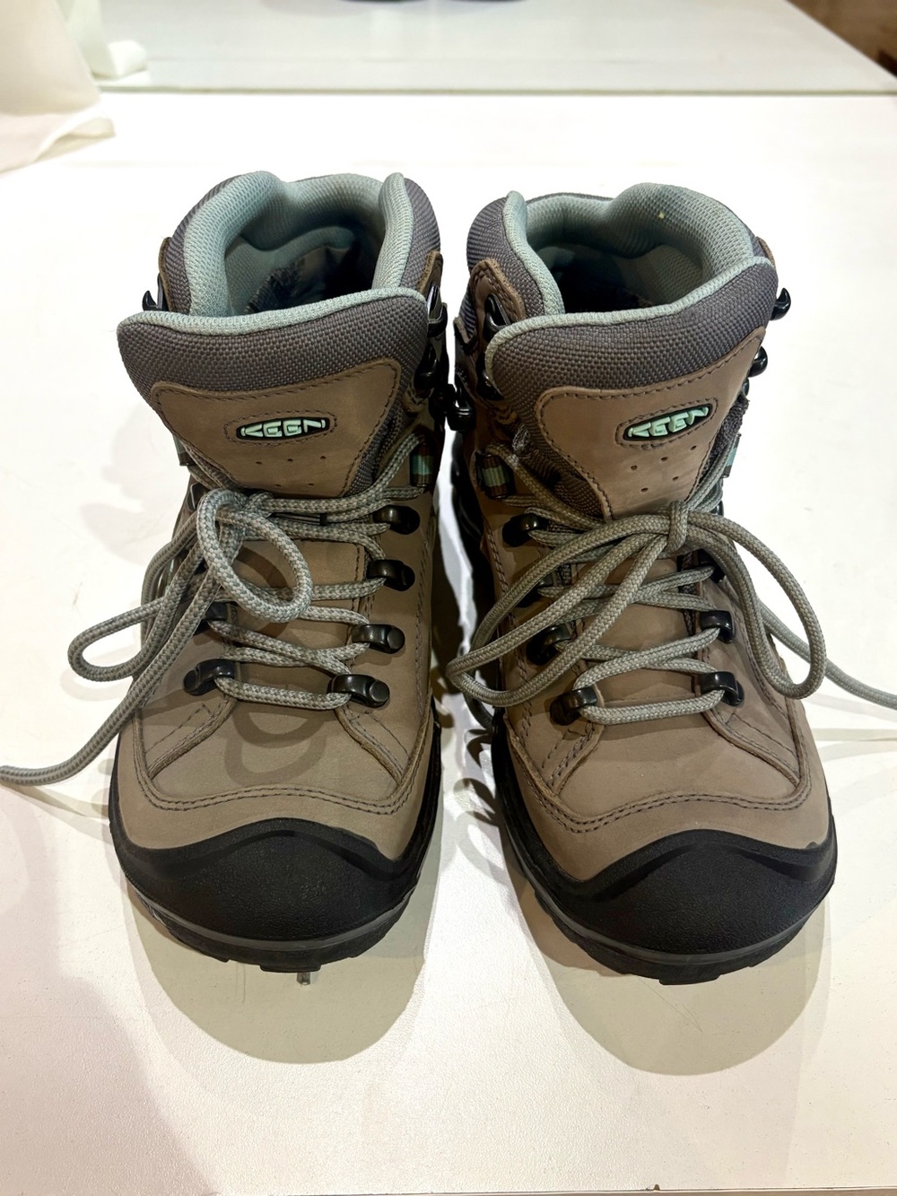 KEEN Brown and Gray Lace-Up Hiking Boots